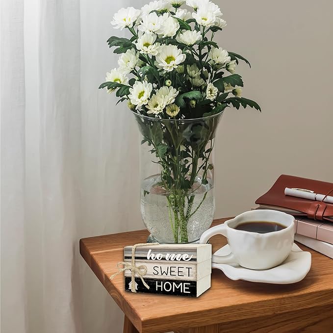 Mini Decorative Books For Home Decor, Small Wood Book Stack For Table Decor, Home Sweet Home decoration Books For Living Room Bookshelf, Farmhouse Stacked Books decoration（L55)
