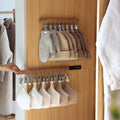 MORNITE Pull Out Hat Rack for Closet, Sliding Hooks Hanger Rack with Clips for Bras Caps Underwear Socks Scarves Gloves Handkerchiefs, Dual Side 8 Clips Rail, 2 Pcs