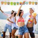 Geelin 36 Pcs Summer Wood Hanging Ornaments for Tree Mini Tree Decorations Hawaiian Beach Wooden Pendant Decorations with String for Luau Party Supplies(Slipper)