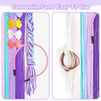 Basumee Unicorn Hair Bow Holder for Girls Wall Hanging Decor and Baby Hair Clip Hanger Organizer, Cyan Lavender
