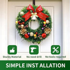 Wreath Hanger for Front Door,Adjustable Metal Wreath Hanger from 12-20", Hold Up 20lb, Indoor or Outdoor Over The Door Wreath Hook Hanger for Easter Spring Halloween Xmas Wreath Decorations (Bronze)
