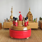 Natural Solid Wood Handcrafted Beech Wooden, Musical FigureTotoro/Carousel/Fairy/Ballerina Figurine,Rotating Hand Crank Mechanism Music Box,Musical Decorations (Nutcracker)