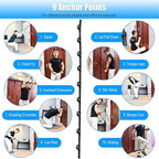 Brebebe Door Anchor Strap for Resistance Bands Exercises, Multi Point Anchor Gym Attachment for Home Fitness, Portable Door Band Resistance Workout Equipment, Easy to Install, Punch-Free, Nail-Free
