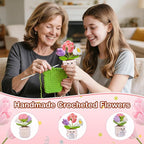 Gifts for Grandma, Grandma Gifts from Grandkids, Birthday Gift for Nana Grandmother GaGa, Mother's Day Birthday I Love You Present for Grandmother, Cute Handmade Crochet Positive Tulip Flowers Doll