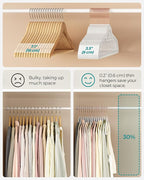SONGMICS Velvet Hangers, Set of 60 Clothes Hanger with Rose Gold Swivel Hook, Non-Slip, and Space-Saving, 0.2-Inch Thick, 17.1-Inch Long for Coat, Shirt, Dress, Pants, Tie, Cloud White UCRF0021W01