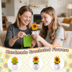 Gifts for Mom from Daughter Son, Mom Birthday Gifts, Gift for Moms Mother in Law Step Mama Mommy, Mother's Day Birthday I Love You Present for Moms, Cute Handmade Crochet Positive Sunflower Doll