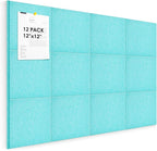 Large Cork Board for Walls 48"x36" |Cork Board Alternative| 12 Pack Felt Wall Tiles| Baby Blue Bulletin Board with Removable Adhesive | Cork Boards Pinboard for Office Home Classroom，Baby Blue