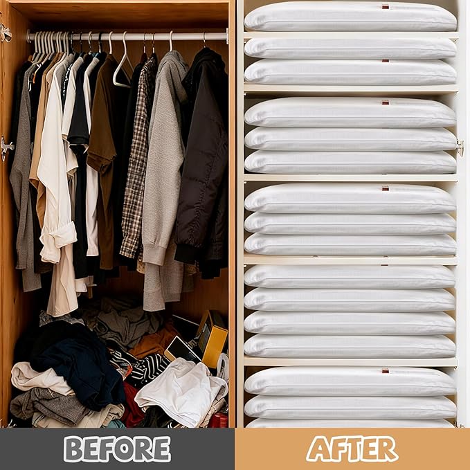 2 Pack Cashmere Storage Bags with 2 Cedar Blocks, Cotton Sweater Garment Storage Pouches with Natural Cedar for Odor Control, Closet Drawer Seasonal Clothing Organizer,17 x 13.5 Inch