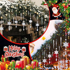 Giegxin 32 Pcs Crystal Christmas Ornaments Crystal Hanging Snowflakes Acrylic Xmas Tree Icicle Drop Decorations with Hooks for Christmas Snow Party Winter(Transparent)
