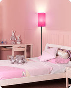 Floor Lamp, Pole Lamp with Foot Switch, Modern Standing Lampshade, Minimalist Freestanding Lamp (Bulb Not Included), for Living Room, Bedroom ETL Listed, Pink Purple and Black Z07LD05