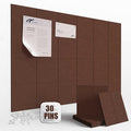 Large Felt Cork Board Alternative - 36" x 24" Bulletin Board with 30 Pushpins, 6 Pack Adhesive Cork Board, Sound Absorbing Fabric Wall Tiles, for Office Home Music Class, Red Brown