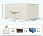 Foldable Fabric Storage Bins for Hanging Closet Organizer, 3-Pack Drawer Inserts for Clothes & Accessories, Beige
