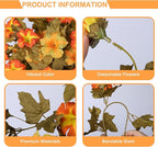 HyeFlora Artificial Fall Flowers for Outdoors Decoration 2PCS Autumn Faux Morning Glory Look Real Silk Flowers for Outside Planter UV Resistant Fake Flowers for Home Garden Balcony Yard Porch Deco
