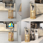 Commercial Metal Umbrella Stand Holder Indoor Large-Capacity Umbrella Stand Racks with Removable Drip Tray Entrance Umbrellas Organizer Freestanding Umbrella Basket for Home Office Entryway.(Gold)