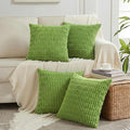 Fancy Homi 4 Packs Decorative Throw Pillow Covers for Living Room Couch Bed, Modern Farmhouse Boho Home Décor Accent Cushion Case, 14" x 14", Lime Green