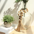 Meplait Wood Bead Garland, 39in Farmhouse Beads with Tassels for Tiered Tray Decor