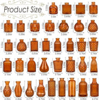Brown Glass Bud Vases Set of 36, Mini Flower Vase for Centerpieces, Small Amber Bud Vases in Bulk for Wedding Decorations, Vintage Vase for Table, Recepetion, Home Décor