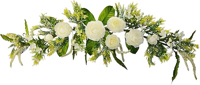 v-max 36" Ranunculus Swags for Wedding Party Home Garden, Wedding Arch Garden Wall Decoration, Weddings, Cream