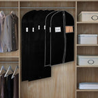 Syeeiex 60'' Garment Bags for Hanging Clothes(Set of 8), Dress Bags for Gown, Garment Bag for Dresses Long, Dress Garment Bag for Suit, Evening Dresses, Fur Coat, Long Dress Gown(Black)