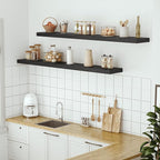 Vivelove 10" Deep Floating Shelves for Wall, 55in Long Shelf for Bathroom, Living Room, Kitchen, Farmhouse, Shelves for Room Wall with Invisible Brackets, Set of 1, Black