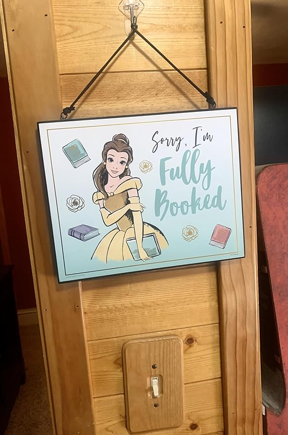 Silver Buffalo Disney Princess Beauty and the Beast Belle Reversible Wood Wall Hanging Sign Art - 10x8 inches