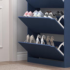 Shoe Cabinet with 3 Flip Drawers, Hidden Wood Shoe Cabinet,Freestanding Shoe Storage Cabinet for Entryway Hallway. 47.2" H*31.5" W*9.45" D