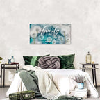 Family Wall Decor Teal Kitchen Wall Art Farmhouse Inspirational Quotes Canvas Prints A Little Bit of Crazy Loud Love Large Dandelion Family Signs for Home Decor Wall Living Dining Room Bedroom 20x40"
