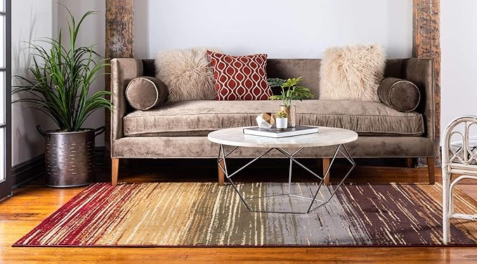 Unique Loom Barista Collection Area Rug - Mundo Nova (2' 2" x 3' 1" Rectangle, Beige/ Blue)