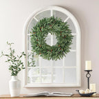 Olive Eucalyptus Wreaths for Front Door 22 Inch, Artificial Waterproof Green Olive Branch Wreath with Berry for Home Outdoor Indoor Farmhouse Window Spring Summer All Seasons