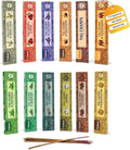 Tulasi Nag Champa Incense Sticks Assorted/Variety Pack – 180 Hand Rolled Sticks, 12 Natural Scents | Sandalwood, Lavender, Vanilla, White Sage | Meditation & Yoga Aromatherapy