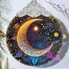 Stained Glass Ornaments - Sun and Moon Christmas Ornaments - Christmas Decorations for Tree - Holiday Present Ideas - Gift Exchange