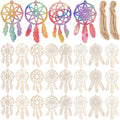 Framendino, 80 Pack Wooden DIY Dream Catchers Kits Decorative Hanging Ornaments to Paint for Home Tree Decor