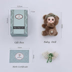 8 Inch Hand-Painted Porcelain Face Doll with Plush ＆ Acrylic Cotton Body, Mini Kawaii High-Color Makeup Ceramic Doll for Room Decor, Birthday Gifts, Collectible ，Name Kira (Brown)