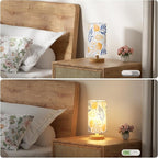Fenmzee Ginkgo Table Lamp for Bedroom - Inline Control, Small Bedside Lamp with 3000K A15 LED Blub, Easy Assembly (Ginkgo Cream Shade, 9" Inline Control)