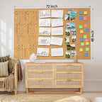 MaxGear 72" x 48" Large Cork Board for Wall, 24 Pack Cork Board Tiles with 40 Pushpins & Safe Removable Adhesive Tabs, 12" x 12" Corkboards for Office, School, Home