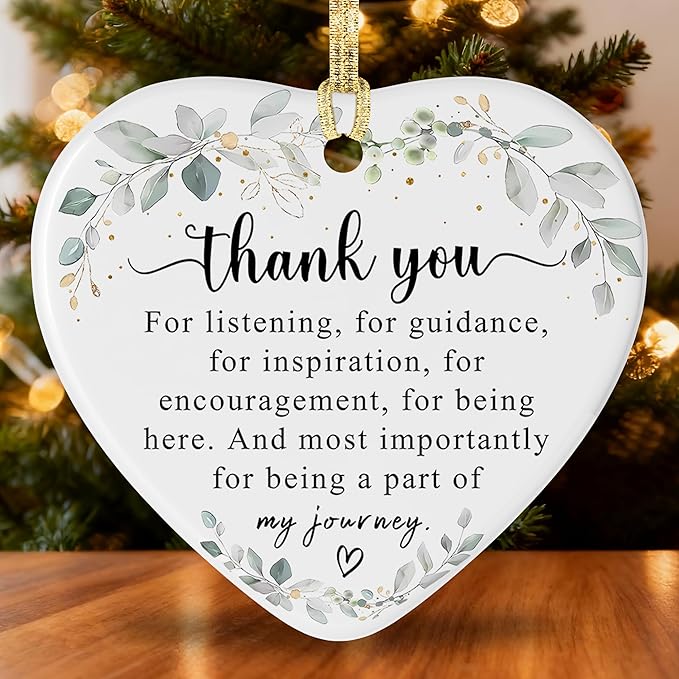 Thank You Gifts for Women, Coworkers, Ornaments fot Friendship Gift, Ceramic Heart Shape Appreciation Gift for Employee, Teacher, Car Hanging Ornaments, Car Charm, Mirror Accessories