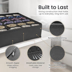 Reli. Sock Organizer (4 Pack) | 16+24 Cell Underwear Organizer | Drawer Dividers for Underwear, Socks, Ties, Belt | Foldable Fabric Storage Bins for Drawer, Closet, Dresser | 11.8 x 11.8 x 3.5 (Gray)