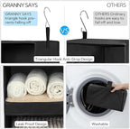 GRANNY SAYS Hanging Closet Shelf, 3-Shelf Foldable Hanging Organizers and Storage, Hanging Organizer for Camper Organization, Black, 2-Pack