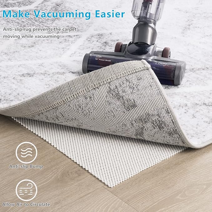 Non Slip Area Rug Pads Non Skid Rug Gripper 5x7 Feet Extra Thick Pad Anti-Slip Carpet Rug Mats for Hardwood Surface Floors, Keep Rugs Safe and in Place (5 x 7 Ft)