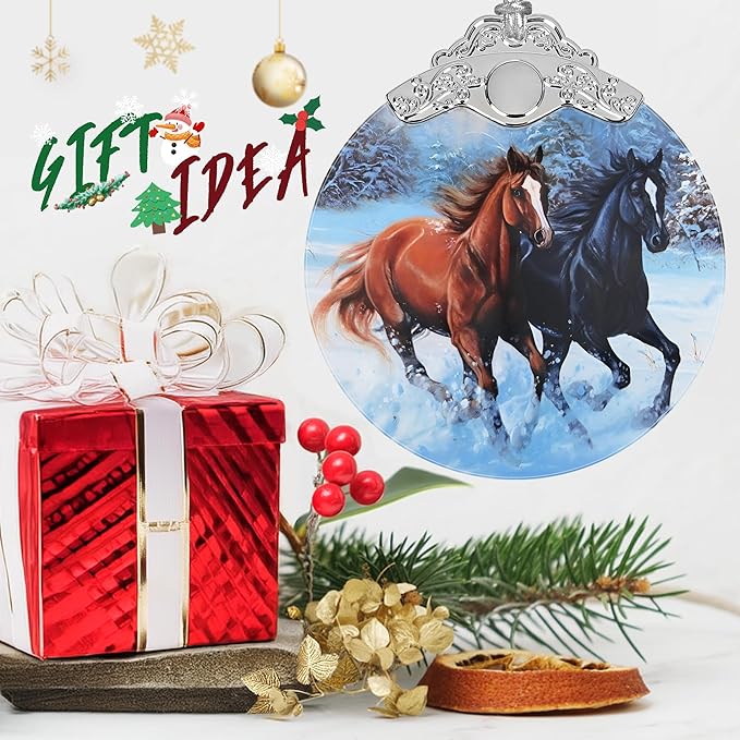 Stained Glass Suncatcher Ornament - Horse Christmas Decorations - Christmas Ornaments for Tree - Holiday Present Ideas - Gift Exchange