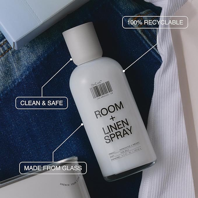 DedCool Room + Linen Spray in Xtra Milk | Natural Fabric Spray | Non-Toxic, Essential Oil Infused | Freshens Home, Bedding, Couch, Closet & Bath | 3.4 fl oz