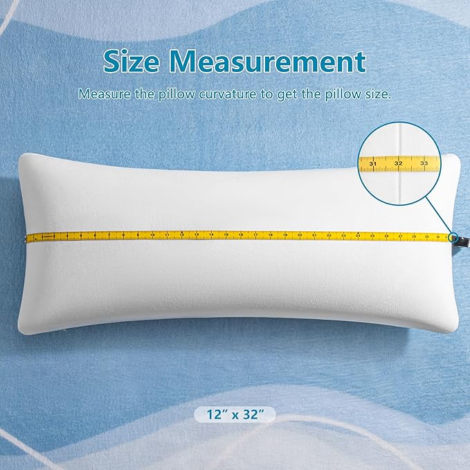 AM AEROMAX 12 × 32 Throw Pillow Memory Foam Pillow Insert - Rectangular Bolster for Decorative Cushion Bed Couch Sofa - Non-Deforming Over Time