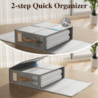 8 Pack Foldable Bed Sheets Set Organizers and Storage(King & Queen Size),Linen Fabric Closet Organizers with Window,Folding Bedding Storage Box for Bedsheets and Pillow Cube Organizer-Gray