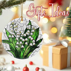 Flower Hanging Ornament, Christmas Ornaments, Xmas Decorations for Tree, Ornaments for Christmas Tree, Holiday Ornament, Flower Themed Gifts, Holiday Party Gifts, Xmas Gift Ideas - Lily of The Valley