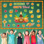 Thanksgiving Turkey Bulletin Board Decorations Set Thanksgiving Classroom Decorations Gobble Up God’s Word Fall Pumpkin Maple Leaf Cutouts for Autumn Harvest Christian Religious School Wall Decor