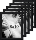 KTKDE 8x10 Picture Frame Set of 5, Wooden frames Black, Vertical & Horizontal Wall Hanging for Wall or Tapletop Display,Studio Gallery Photo Frame for Photos, Posters & Art Prints