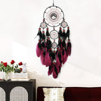 Large Dream Catchers, Boho Handmade Native Macrame Dream Catchers Wall Hanging for Bedroom Living Room Dorm Room Decor, Adults Wedding Party Decor, Festival Blessing Gift (Red & Black)