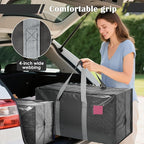 6 Pack Extra Heavy Duty Large Moving Bags with Reinforced Zipper & Wide Handles, Waterproof Storage Bins for Clothes, College Dorm, Travel, and Home Organization, Gray