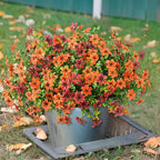 Artificial Flowers for Outdoors 12 Bundles Realistic Faux Silk Flower with Eucalyptus Stem, Fake Plants UV Resistant No Fade for Outside Planter Porch Patio Yard Window Garden Spring Summer Decoration