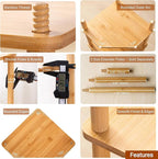 3-Tier Expandable Bamboo Corner Shelf - Dish/Plate Organizer for Cabinet, Kitchen Counter Shelf & Small Kitchen Shelf, Adjustable (Natural, 1-Pc 3.90" H)